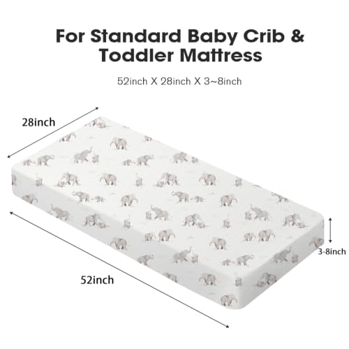 Image of Little Grape Land Crib Sheets 4 Pack for Boys and Girls, Baby Neutral Crib Fitted Sheets for Standard Crib & Toddler Mattress, Super Soft Breathable Fitted Crib Sheet Set