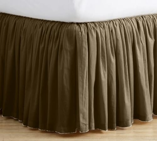 Falda de cama de lino negro Queen de 60x80 pulgadas para canapé 2