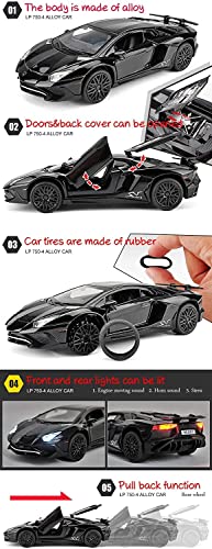 Image of 1:32 Scale Lamborghini LP750 Toy Car | Metal Pullback Diecast Car for Kids with Openable Doors, Sound, Light Effects Toy for Car Enthusiasts (Color As Per Available),yellow