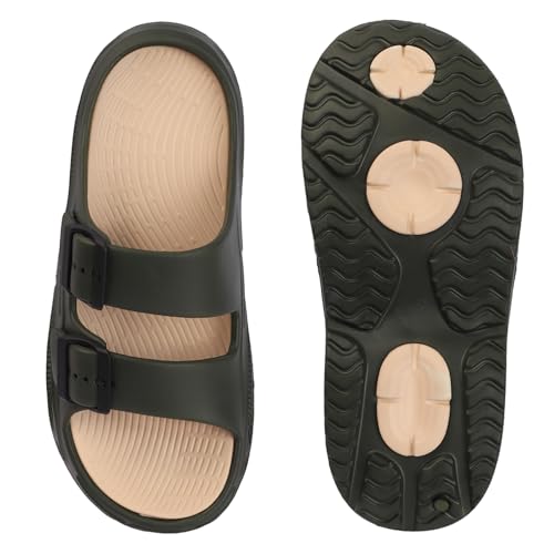 DUCKINS Men’s EVA Foam Flip Flops Slippers Green Olive - Image 6