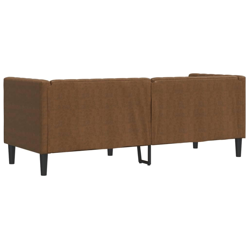 Mangloder Canapé 3 Places Chesterfield Marron en Similicuir Daim 194x74,5x70,5 cm avec Dossier et accoudoirs capitonnés, Pieds Robustes pour Salon séjour Bureau, Assise Confortable et Durable