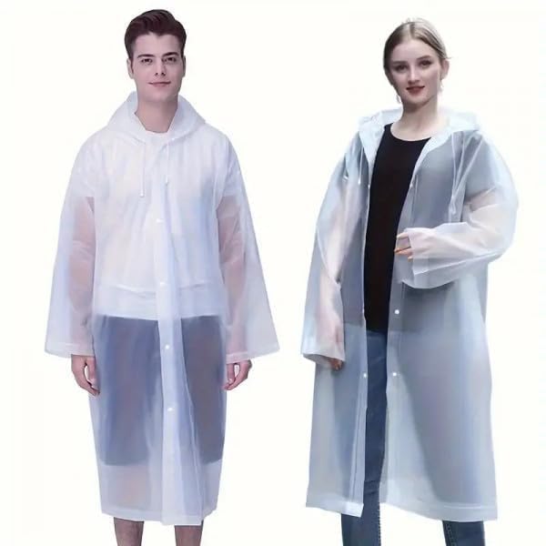 Unisex EVA Waterproof Raincoat with Hood | Reusable Lightweight Rain Poncho | Universal Size Rain Wear for Men & Women | Portable Hooded Rain Coat-picture-54