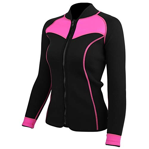 Camiseta mujer manga larga para wetsuit con protección solar, material neopreno y nylon, ajuste elástico cómodo para surfing, snorkel y natación miniatura 3