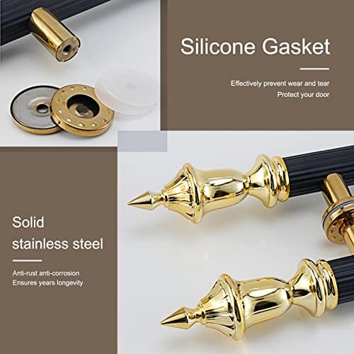 European Style Stainless Steel Commercial Door Handle Push Pull Bar for Wood and Glass Doors Gold Finish 150cm (59")*90cm