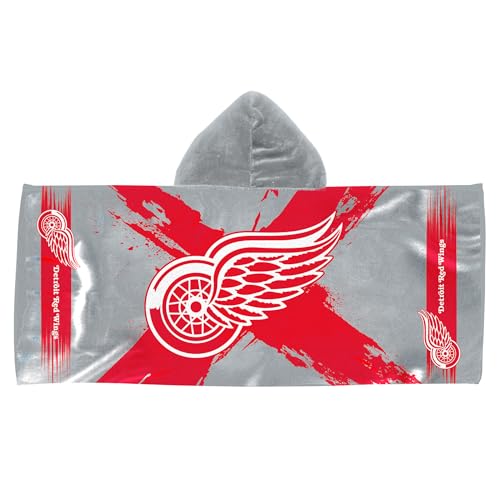 NHL Detroit Red Wings Cross Out Youth Hooded Microfiber Towel, 22 x 51 in