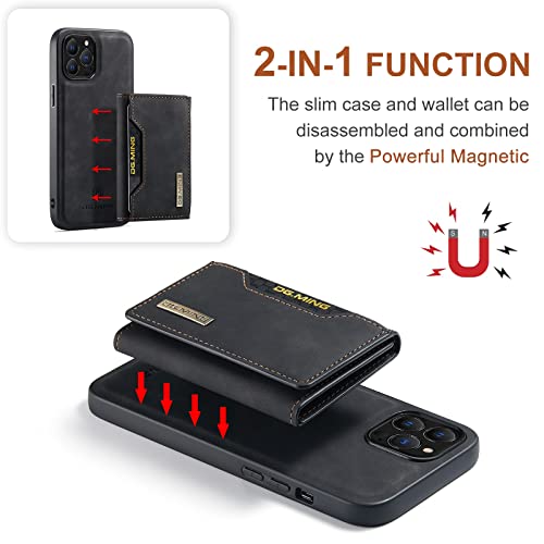 ZiEuooo 2 em 1 carteira magnética destacável capa de telefone de couro de luxo para iPhone 13 14 12