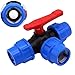 EVANEM PE Pipe 3-Way Ball Valve Plastic Valve Ball Valve, for Garden Household Industrial Water Supply Tools(25mm)