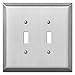 MULBERRY 97872 Stainless Steel, Wall Plate, Toggle, 2 Gang, Price/EA, Jumbo Switch, MINBUY(100)