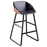 Photo Gallery ilifehome sgabello da bar alto 75 cm, schienale in pelle artificiale con poggiapiedi in metallo sabbiato, sedia da bar industriale per loft/isola cucina/pub Photo Gallery ilifehome sgabello da bar alto 75 cm, schienale in pelle artificiale con poggiapiedi in metallo sabbiato, sedia da bar industriale per loft/isola cucina/pub