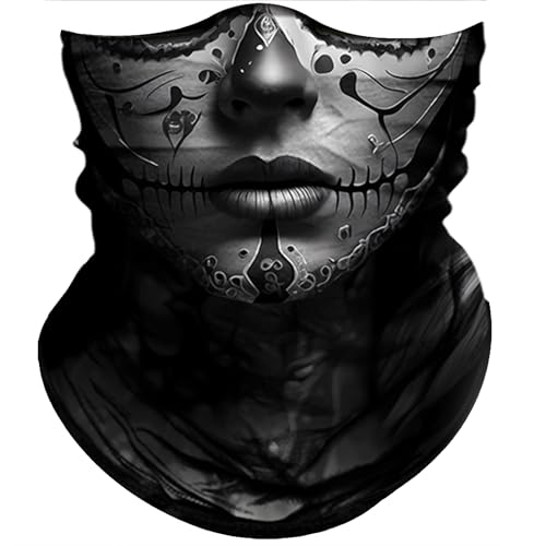 Frauen Grau Gesicht Nase Lippen Unisex Haarband Sonnenschutz Halstuch Bequem Bandana Schlauchschal Für Motorrad Motorradfahren Wandern