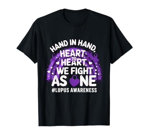 Lupus Awareness Cuore a Cuore Nastro Viola Lupus Warrior Maglietta