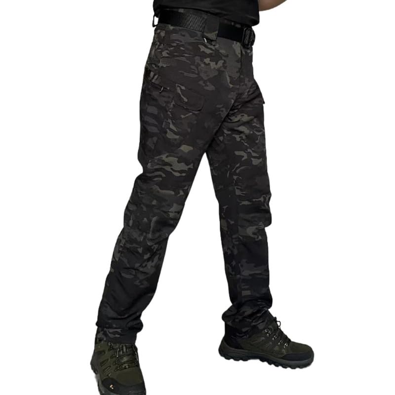 Men's Tactical Cargo Pants – Breathable, Stretchable, Windproof & Waterproof Cotton Fleece Trousers-image-14