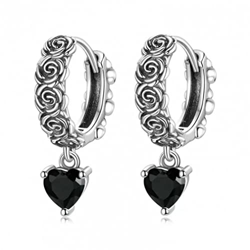 Boucles d'oreilles cœur amour pour femme, le romantisme noir à porter