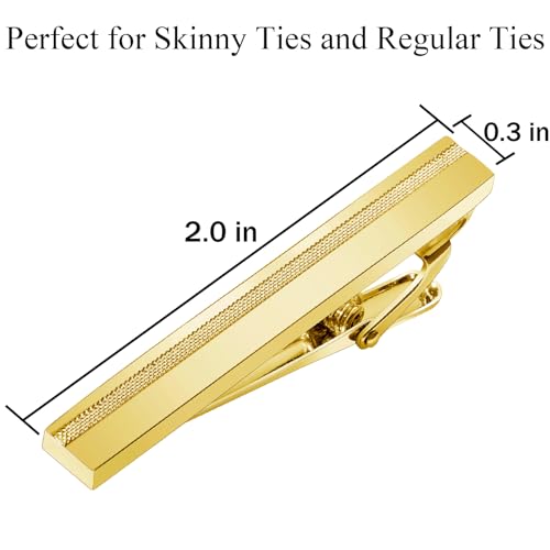 Tie Clip for Men Black, 2 Inch Tie Bar Tie Pins and Clips for Regular Tie, Unique Men Tie Clip Tie Clasp Silver Suitable for Wedding Anniversary, Business Professional, Father's Day Gift2