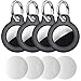 Produktbild Bluestein Apple AirTag Schlüsselanhänger - Praktischer Airtag 4er Pack mit Karabiner Ring & Drehverschluss - Kratzfeste Airtag Anhänger inkl. Schutzfolien für Vorder- und Rückseite Schwarz