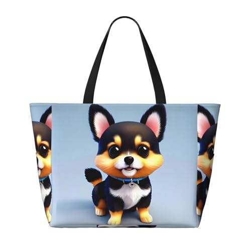 Card Love Fancy Puppy Large Capacity Waterproof Sandproof Multifunctional Beach Travel Camping Picnic Storage Bag2