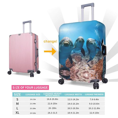 Housse de valise dauphin blanc pliable L pour protection bagage voyage - 6