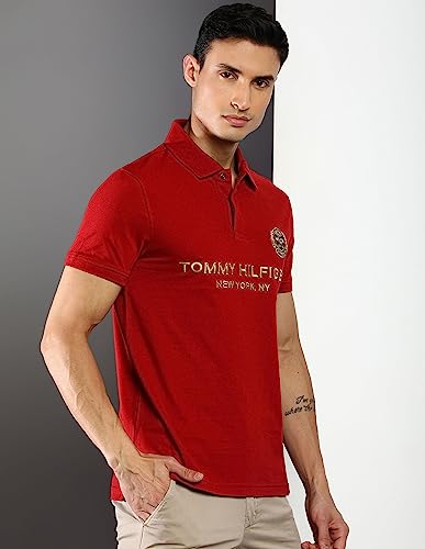 Image of Tommy Hilfiger Solid Cotton Slim Fit Men's T-Shirt