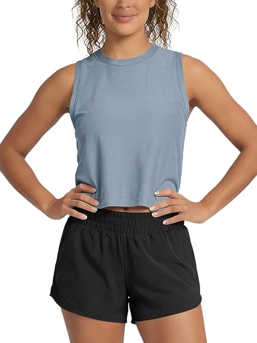 Image of ODODOS Women's Performance Tank Ultra Soft odSTRATUM Tech Sleeveless Tee Shirts High Crew Neck Pullover Top