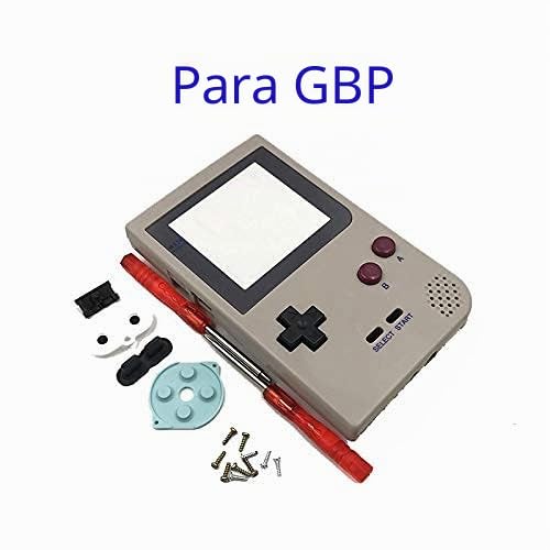 Carcasa completa para Nintendo Gameboy Pocket GBP Game Shell Case con botones y tornillos, color gris
