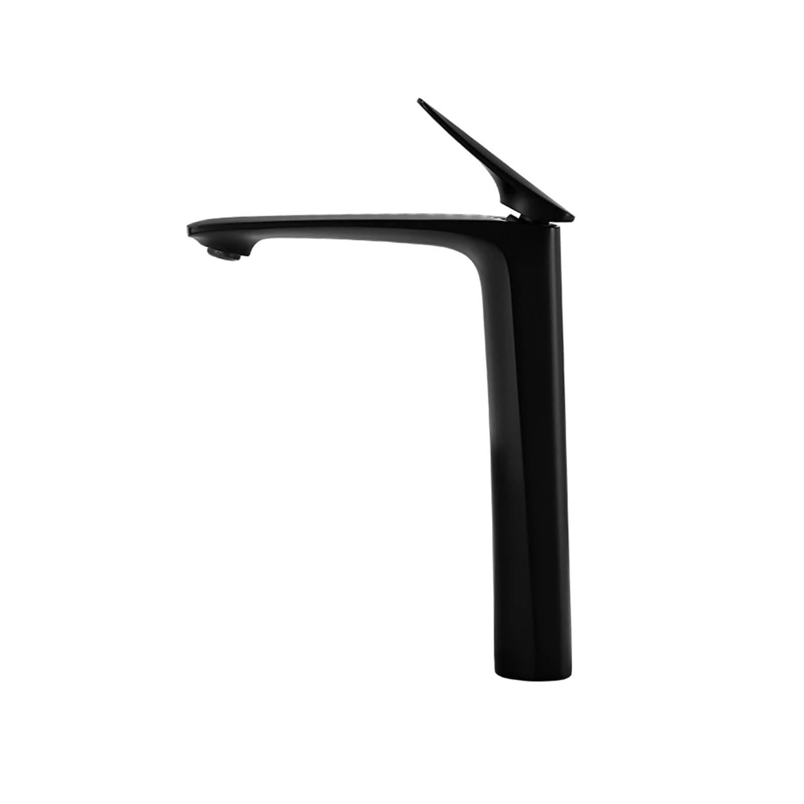 Robinet de lavabo haut en laiton chromé noir pour salle de bain luxe