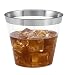 100 Silver Rimmed Clear Hard Plastic Cups | 9 oz. Fancy Disposable Tumblers (100-Pack) by Bloomingoods
