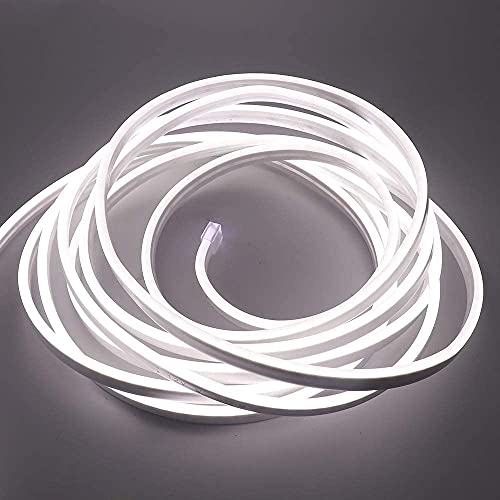 Image of Gesto 16.4 Feet Neon Lights with 12V Adaptor - Wall Decor Led Strips Lights for Decoration,Cuttable Flexible Decorative Lights for Customized Name |Waterproof Rope Light for Indoor,Outdoor(White)
