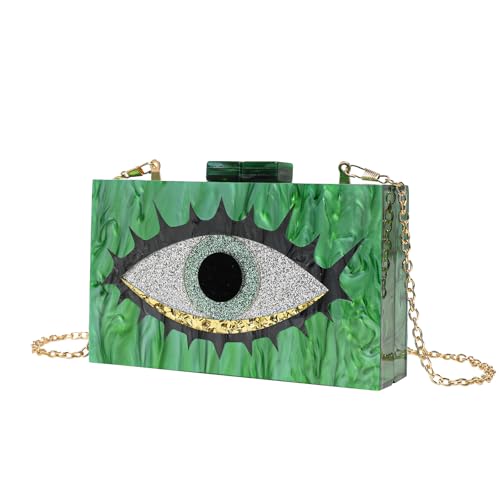 Sac en acrylique nacré haut de gamme - Pochette bandoulière motif yeux design