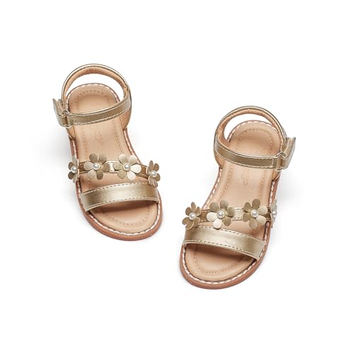 Image of Flaryzone Girls Sandals Open Toe Summer Flats Dress Sandals Shoes Toddler /Little Kid