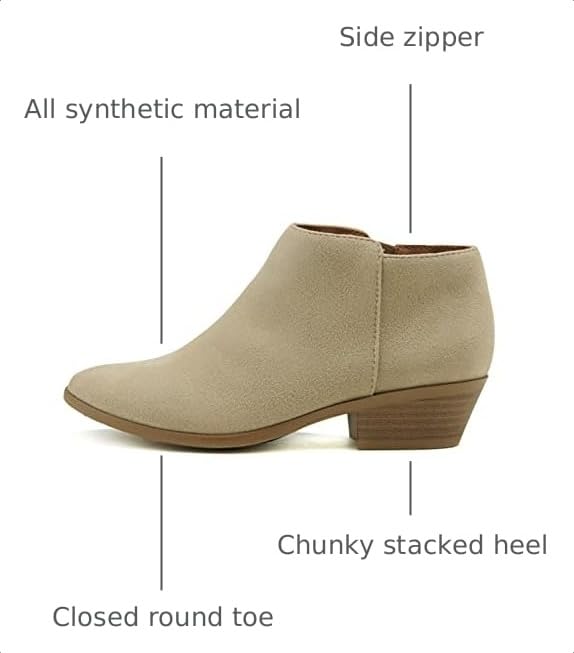 Image of Soda Women's Mug Round Toe Faux Suede Stacked Heel Western Ankle Bootie
