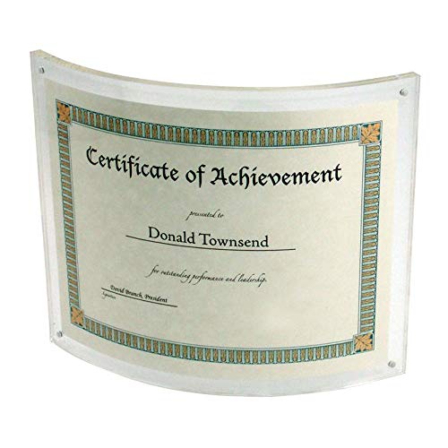 Gebogen Bilderrahmen ,kreative Acryl gebogen Fotorahmen perspex gekrümmten Fotorahmen für Dokumente, Poster, Diplome, Zertifikate, Querformat, transparent ,21.6x29.7cm – Bild 5