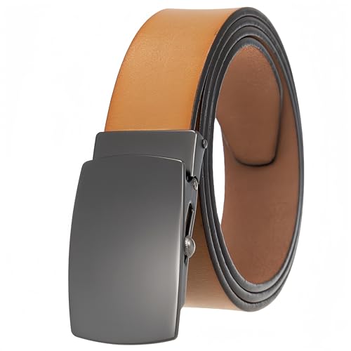 NE-1 Men's Vintage Genuine Leather Belt, Casual Alloy Buckle Full Grain Mens Belt Leather Country Casual Dress Jeans