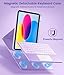 Harvopu for iPad 10th/11th Generation A16 Case with Keyboard, 360 Rotation Detachable Cover with Pencil Holder, Multi-Touch Trackpad, 7 Colors Backlit Keyboard for iPad (A16)/10th Gen (Light Purple)