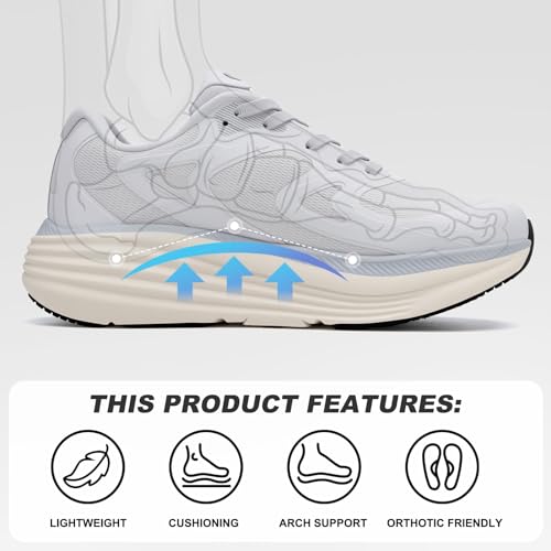Image of ALEADER Womens Walking Shoes for 12-Hour Work Comfort, Anti-Fatigue Max Cushion Shoes for Standing All Day - Wide Fit for Nurses, Retail