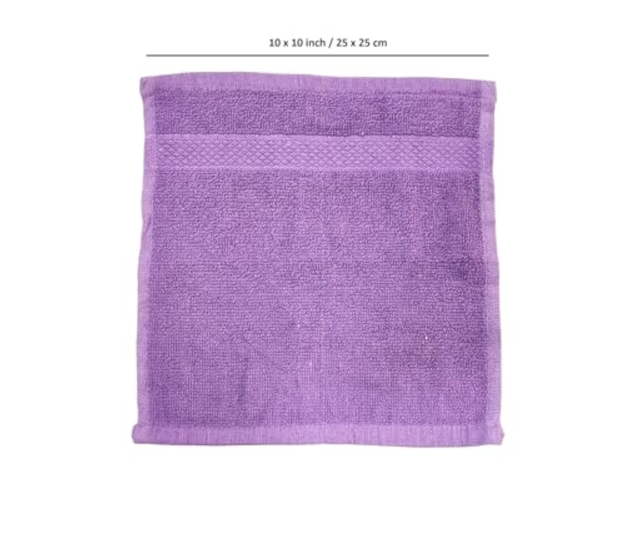 Small Cotton Face Towels Set of 18, Purple
