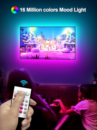 Luz de fundo LED para TV da, luz de fundo LED para TV com sincronização de música, para TV de 55 a 8