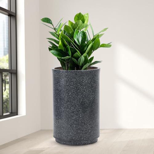 Image of GTB Cylinder German Polymer Pots for Plants Highly Durable Polymers Lightweight Indoor Outdoor Plant Pots, Flower Pot Gamla Tree Planter Container Planters(Plant not Included) (Grey Marble, 18 inch)