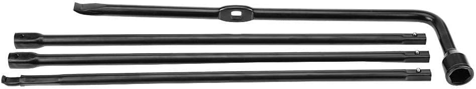 Spare Tire Tool Kit, Black Iron Super Duty Spare Tire Jack Lug Nut Wrench Handle Kit with Leather Case Replacement Spare Tire Repair Tool Fit for 350 450 550 2008-2016