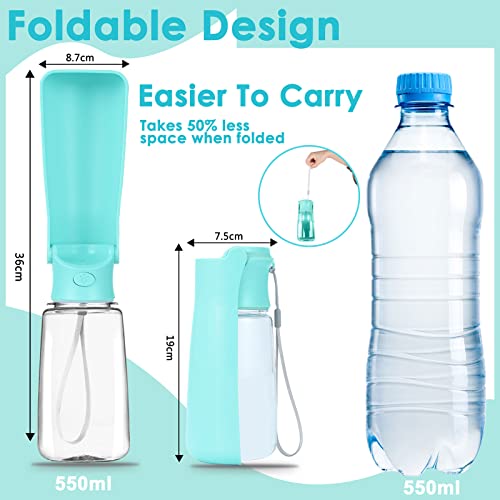 Wimans Dog Water Bottle,550Ml Dog Water Bottle Dispenser Dishwasher Safe,Portable Dog Water Bottle,Foldable Leak Proof Pet Travel Water Bottle Easy To Carry&Feed For Walking Hiking Playing,Mint Green… #TOP2