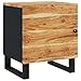 QZZCED Industrial Chic Bedside Cabinet with Storage Shelf, Solid Mango Wood and Iron Frame Nightstand for Bedroom or Living Room Brown, 13.0 x 15.7 x 18.1 in