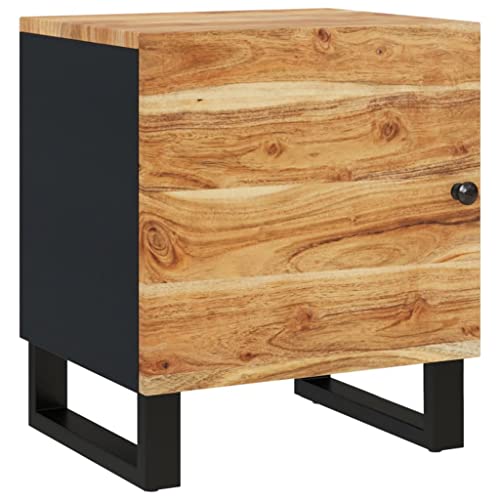 Table de chevet en bois d'acacia avec porte réversible modulable - 2