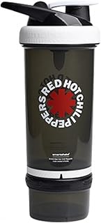 Smartshake Revive Red Hot Chili Peppers Protein Shaker Bottle With Storage – 750ml Protein Shake Bottles Red Hot Chili Peppers Merchandise Gift Shaker Cup, Guitar Gifts for Men, Rock Band Collection