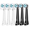 6 Pack iO Brush Heads Compatible with Oral B iO Toothbrush Head, for Oral B iO 2 3 4 5 6 7 8 9 10 Series Electric Toothbrushes, Dense Bristles Effectively Remove Plaque, Black/White