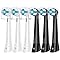 6 Pack iO Brush Heads Compatible with Oral B iO Toothbrush Head, for Oral B iO 2 3 4 5 6 7 8 9 10 Series Electric Toothbrushes, Dense Bristles Effectively Remove Plaque, Black/White