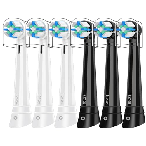 Cabezales de repuesto compatibles con cepillo de dientes Oral B iO, para cepillos de dientes eléctricos Oral B iO 2/3/4/5/6/7/8/9/10, suavidad media para proteger dientes y encías, paquete de 6,