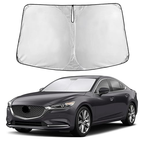 Image of EcoNour Windshield Sunshade Compatible for Mazda 6 2014-2019 2020 2021, Sun Visor for Front Windshield & Window Sun Shade Cover, UV Heat Blocker & Protector, Car Accessories
