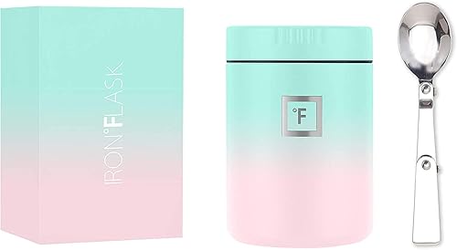 Miniatura 7 de IRON FLASK - Tarro de comida de hierro  13.5 oz y 16 oz, cuchara plegable, a prueba de fugas, termo aislado al vacío, acero inoxidable, almuerzo de