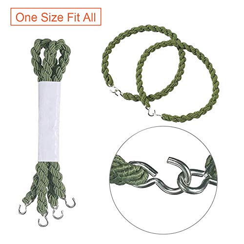 Jieddey Elastic Boot Straps,6 Pair Army Green Military Boot Bands with Metal Hooks Trouser Twists Leg Ties Garters Twisted Cord for Hiking Climbing Camping - Image 3