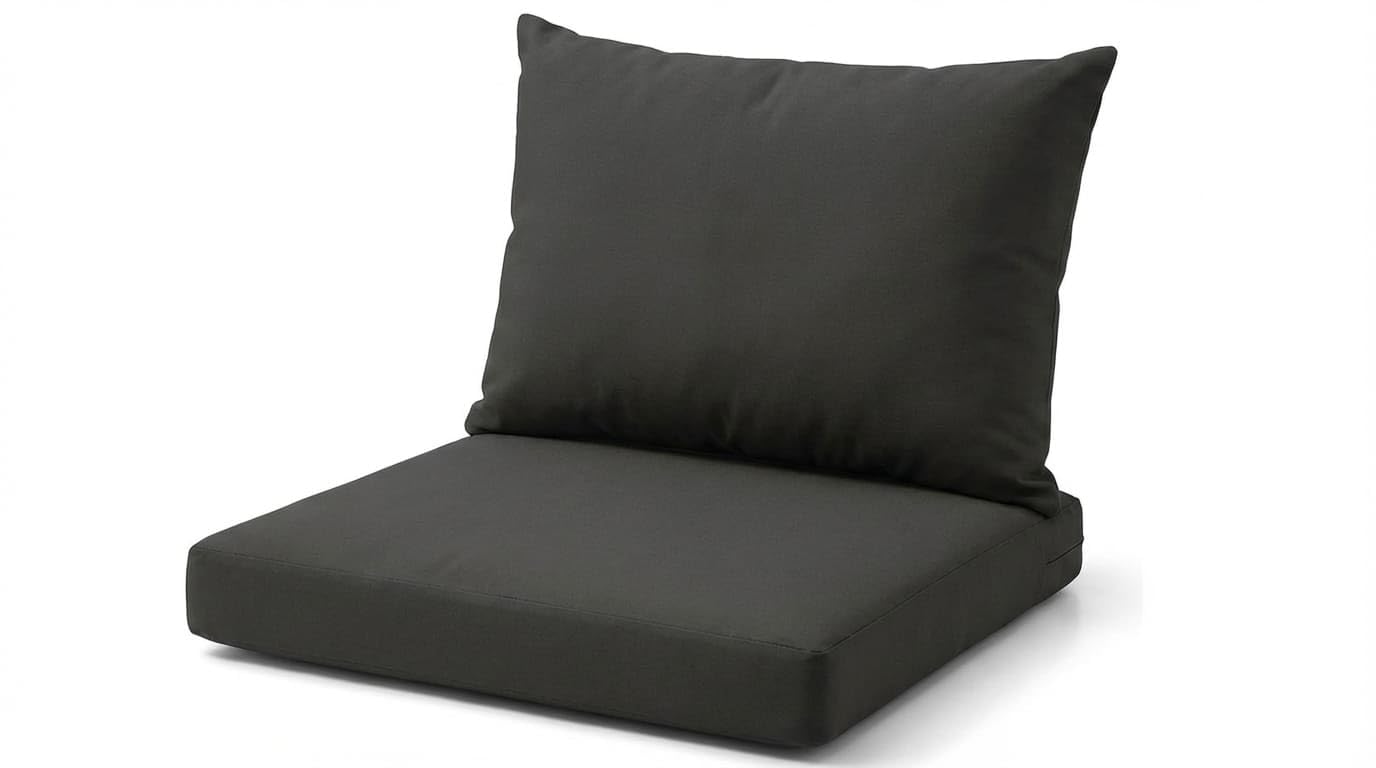 DREAMLAYER Rattan Garden Furniture Cushion Set – Outdoor Replacement Cushions for Patio Sofa & Conservatory – Water Resistant Covers (Charcoal, 2Pc (seat + Back)) — image 1