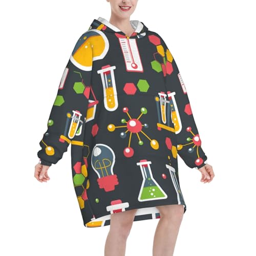 Couverture à capuche oversize chimie pull flanelle chaud imprimé